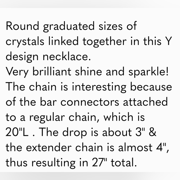 Crystalline Round Rhinestone Rivoli Dangling Necklace - Picture 5 of 5